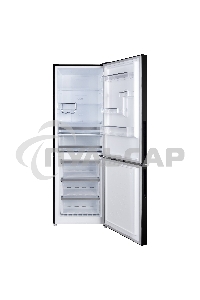 Холодильник Korting KNFC 61869 GN черный двухкамерный 223/94л морозилка снизу, No Frost