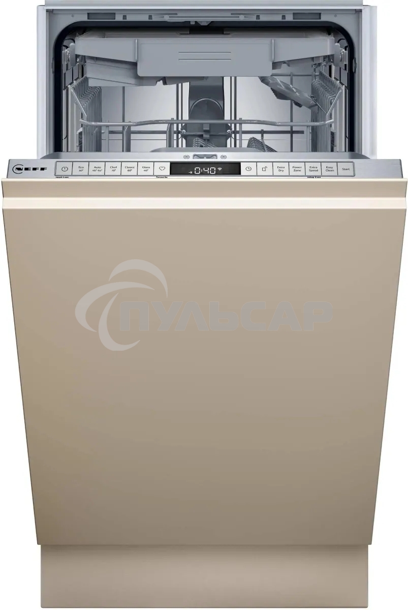 Встраиваемая посудомоечная машина Neff S875EMX05E, серебристый, 44.8 см, 10 компл., 44 дБ, класс C