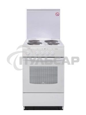 Плита электрическая De Luxe 5004.12э белый, конфорок 4 шт, духовка 43 л, 50 см x 85 см x 50 см