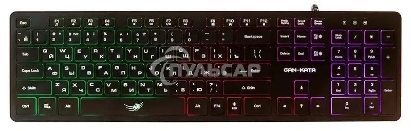 Клавиатура проводная Dialog Gan-Kata KGK-17U BLACK - игровая с RGb-подсветкой, USB, черная