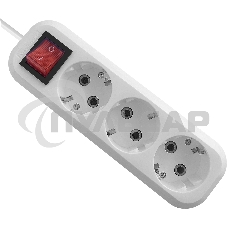 Удлинитель с заземлением Defender L330 16 А, 5 м, заземление, выключатель