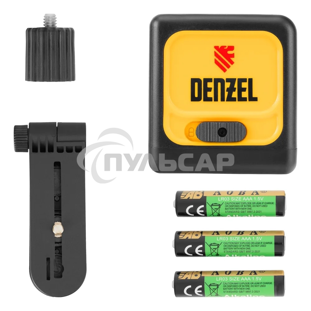 Лазерный уровень Denzel DQB, 30 м, зеленый луч, батарейки, сумка