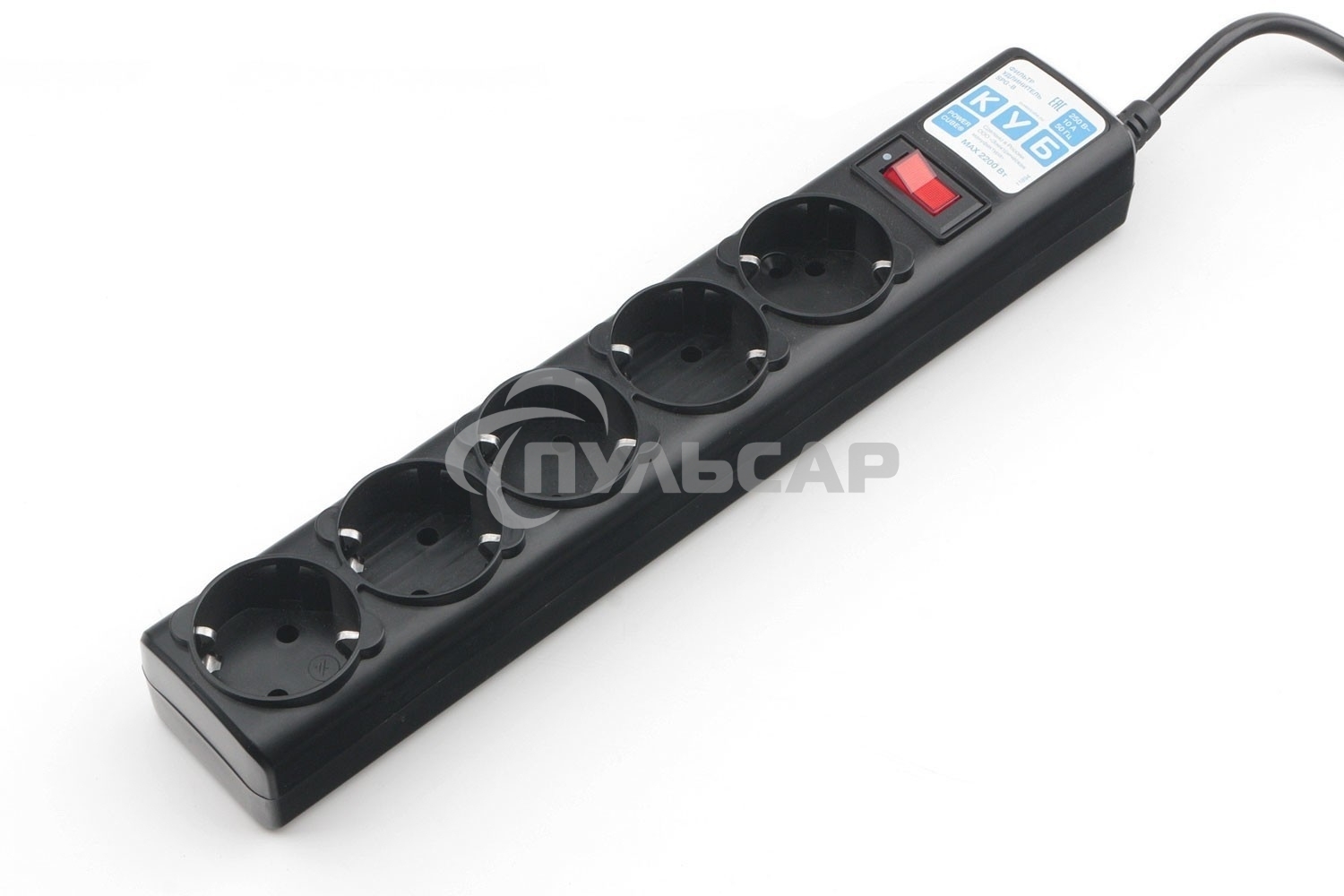 Сетевой фильтр Powercube SPG5-С2 1.9м (5 розеток) черный (коробка)