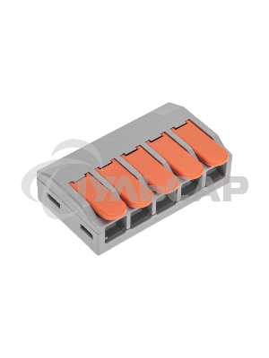 Универсальная клемма Rexant СМК 222-615/221-615, 5-проводная серая 0,5-4/6 мм² (15 шт/уп)