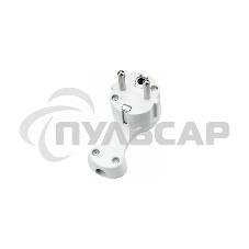 Вилка Евро Rexant угловая с з/к 16 А плоская за шкаф белая