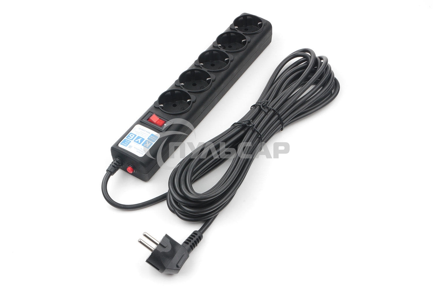 Сетевой фильтр Powercube SPG5-С2 1.9м (5 розеток) черный (коробка)