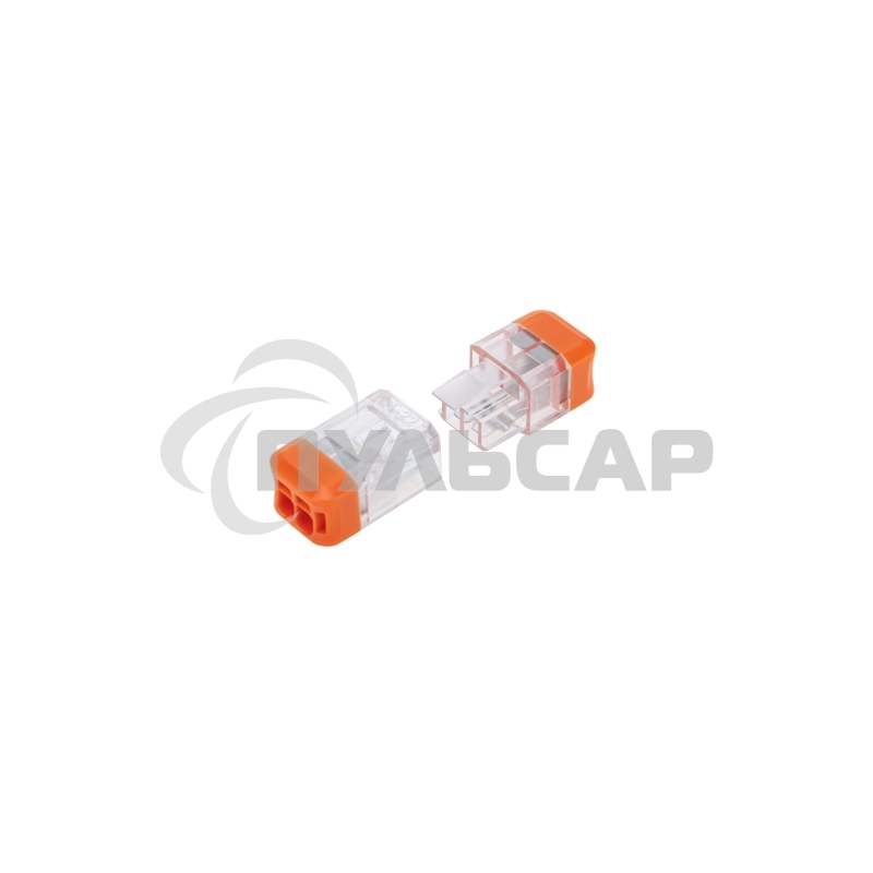 Экспресс-клемма Rexant СМК 2273-202R проходная разъемная 2 полюса 0,5-2,5мм² (50 шт/уп)