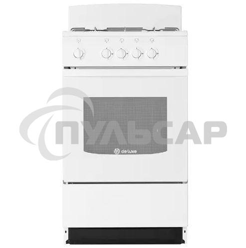 Плита газовая De Luxe 5040.45Г (Щ) -001 белый, конфорок 4 газовых, духовка 46 л, 50 см x 85 см x 50 см