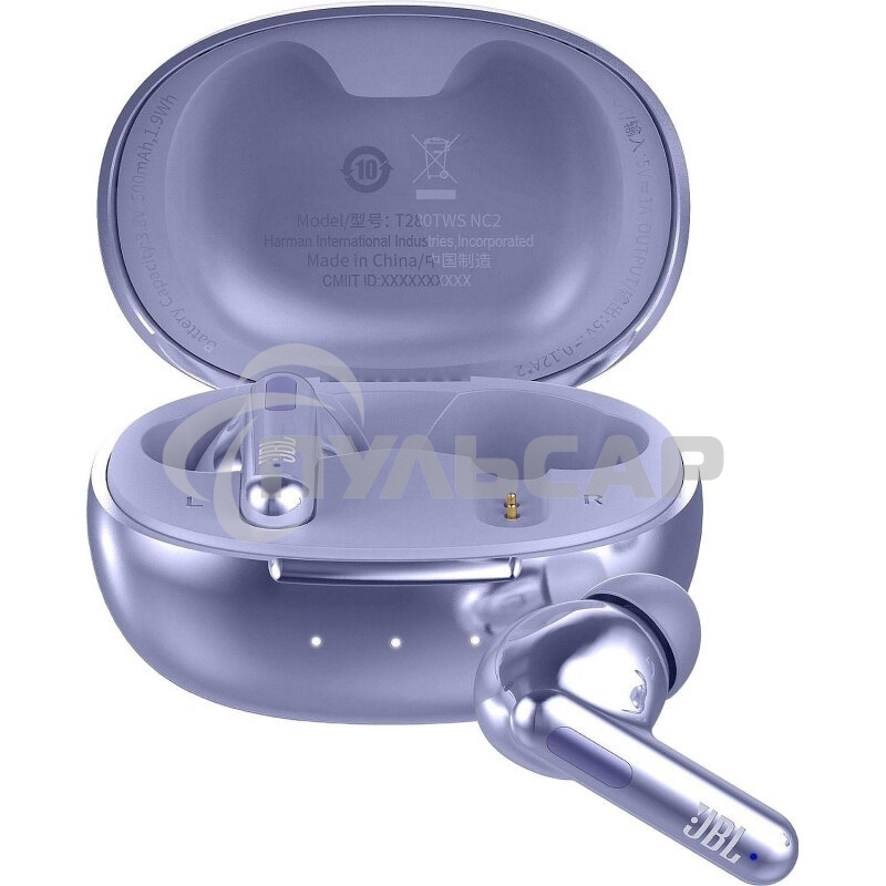 Гарнитура внутриканальные JBL Tune 280 TWS NC2 фиолетовый беспроводные bluetooth в ушной раковине (JBLT280TWSNC2PURCN)