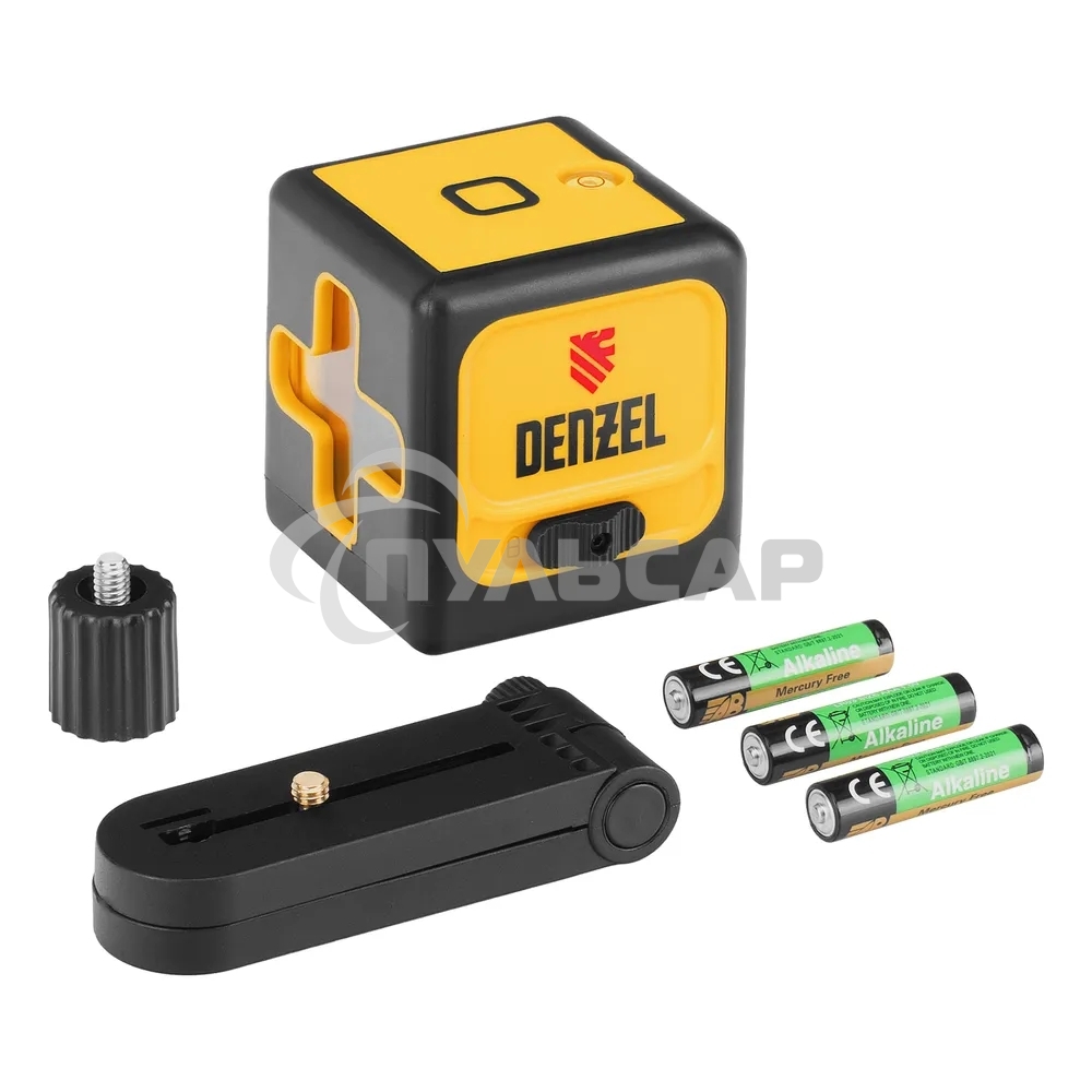 Лазерный уровень Denzel DQB, 30 м, зеленый луч, батарейки, сумка