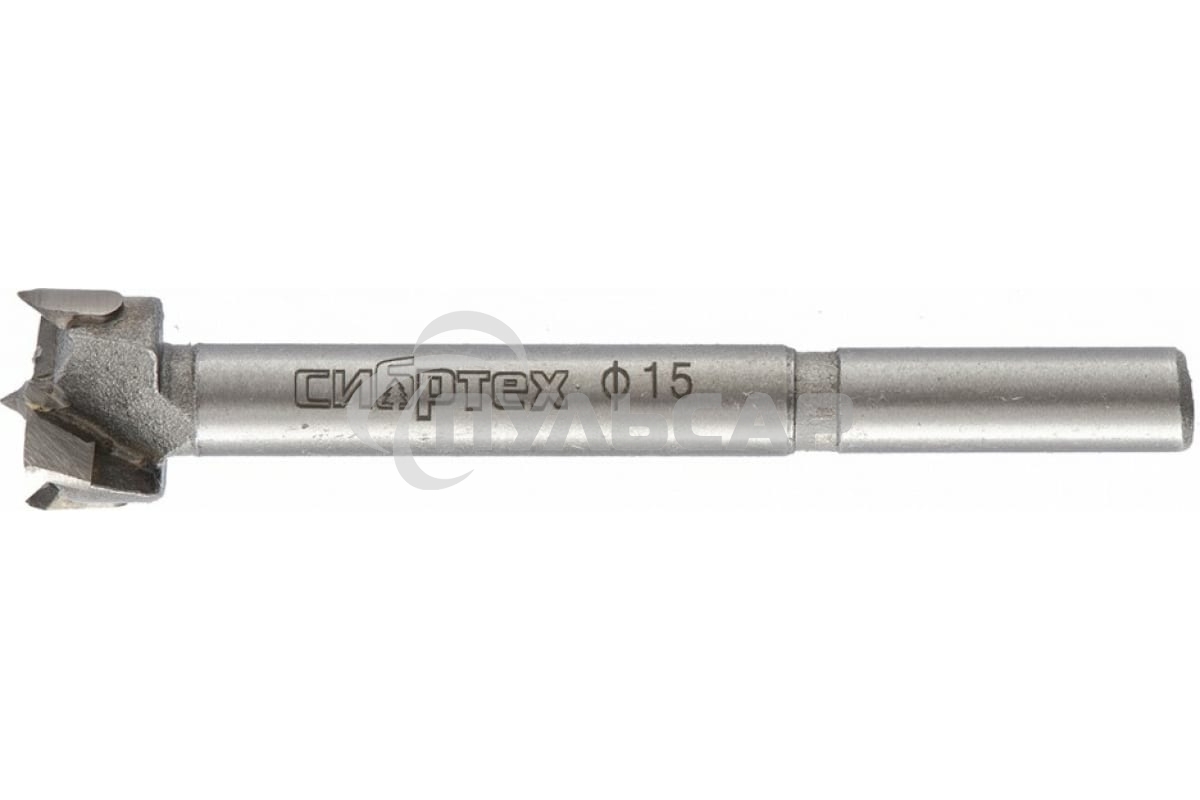 Сверло Форстнера по дереву, 15 мм, цилиндрический хвостовик Сибртех