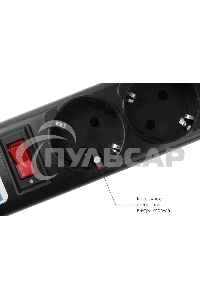 Сетевой фильтр Powercube SPG5-С2 1.9м (5 розеток) черный (коробка)