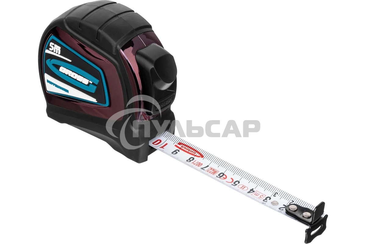 Рулетка GROSS 31123''doppelhaken'' 5м x 19мм двухсторонний зацеп нейлон двуст. шкала автоматич