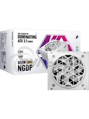 Блок питания 1STPLAYER NGDP HA-850BA4-WH, 850Вт, 80 PLUS Gold, 120мм, модульный, белый