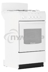 Плита газовая De Luxe 5040.45Г (Щ) -001 белый, конфорок 4 газовых, духовка 46 л, 50 см x 85 см x 50 см