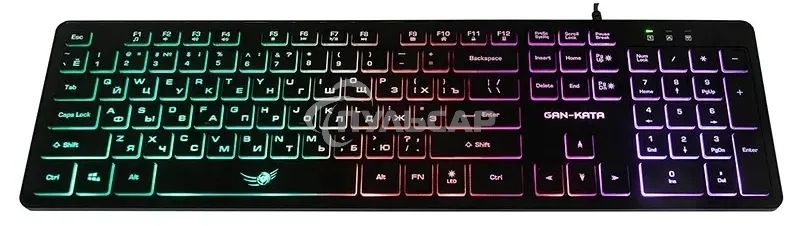 Клавиатура проводная Dialog Gan-Kata KGK-17U BLACK - игровая с RGb-подсветкой, USB, черная