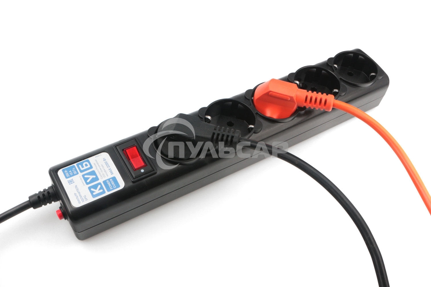 Сетевой фильтр Powercube SPG5-С2 1.9м (5 розеток) черный (коробка)