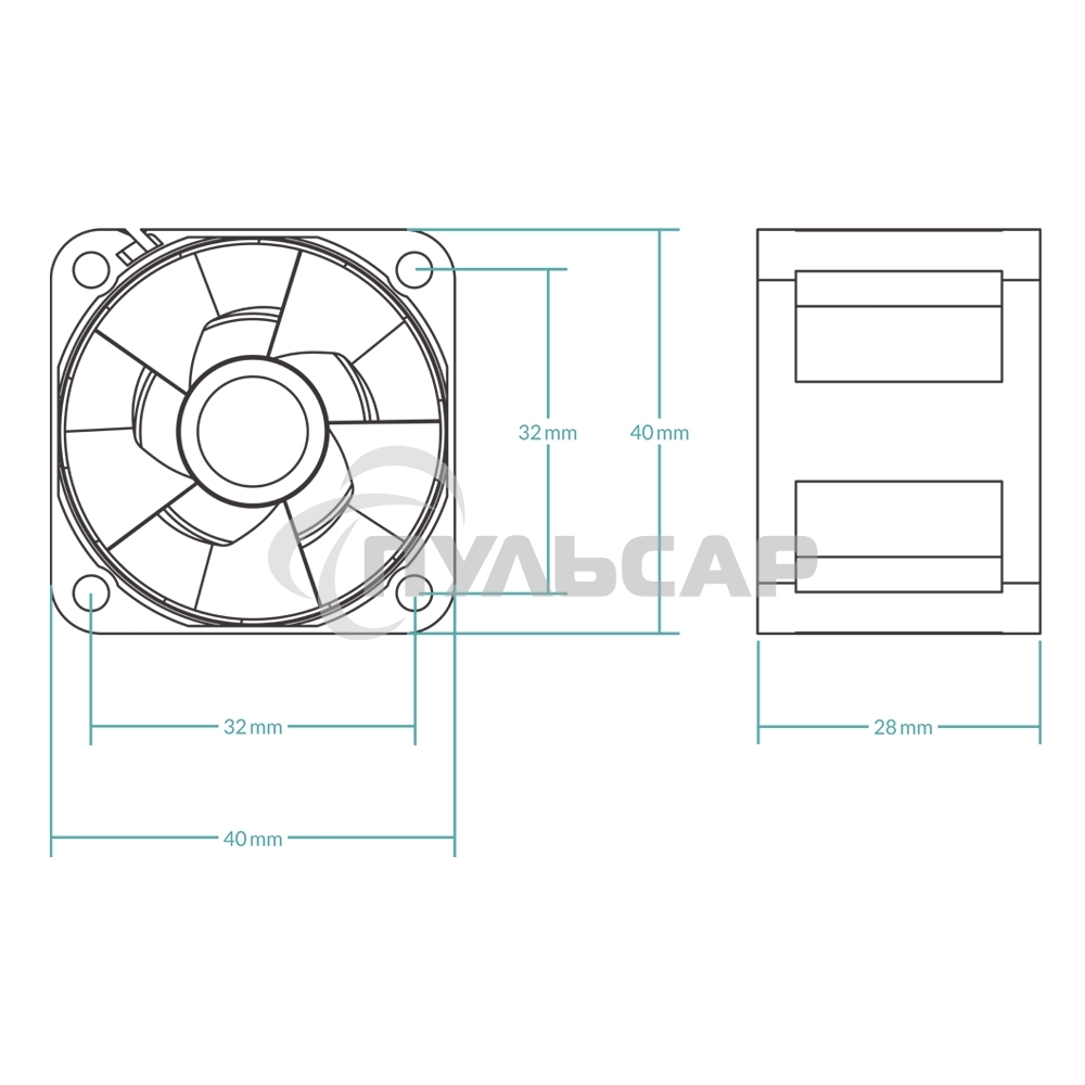 Вентилятор для корпуса Arctic S4028-15K черный, 40 мм, 15000 об/мин, 4 pin