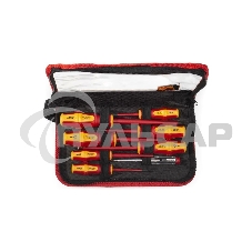 НИО-08-S Набор диэлектрических отверток VDE из стали S2, с профилями шлиц и крест, 8 шт.