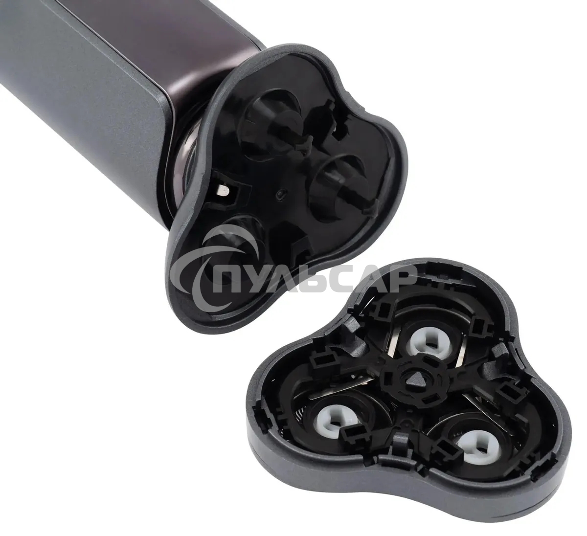 Электробритва роторная Hyundai H-SH8080 реж.эл.:3 питан.:аккум. серебристый