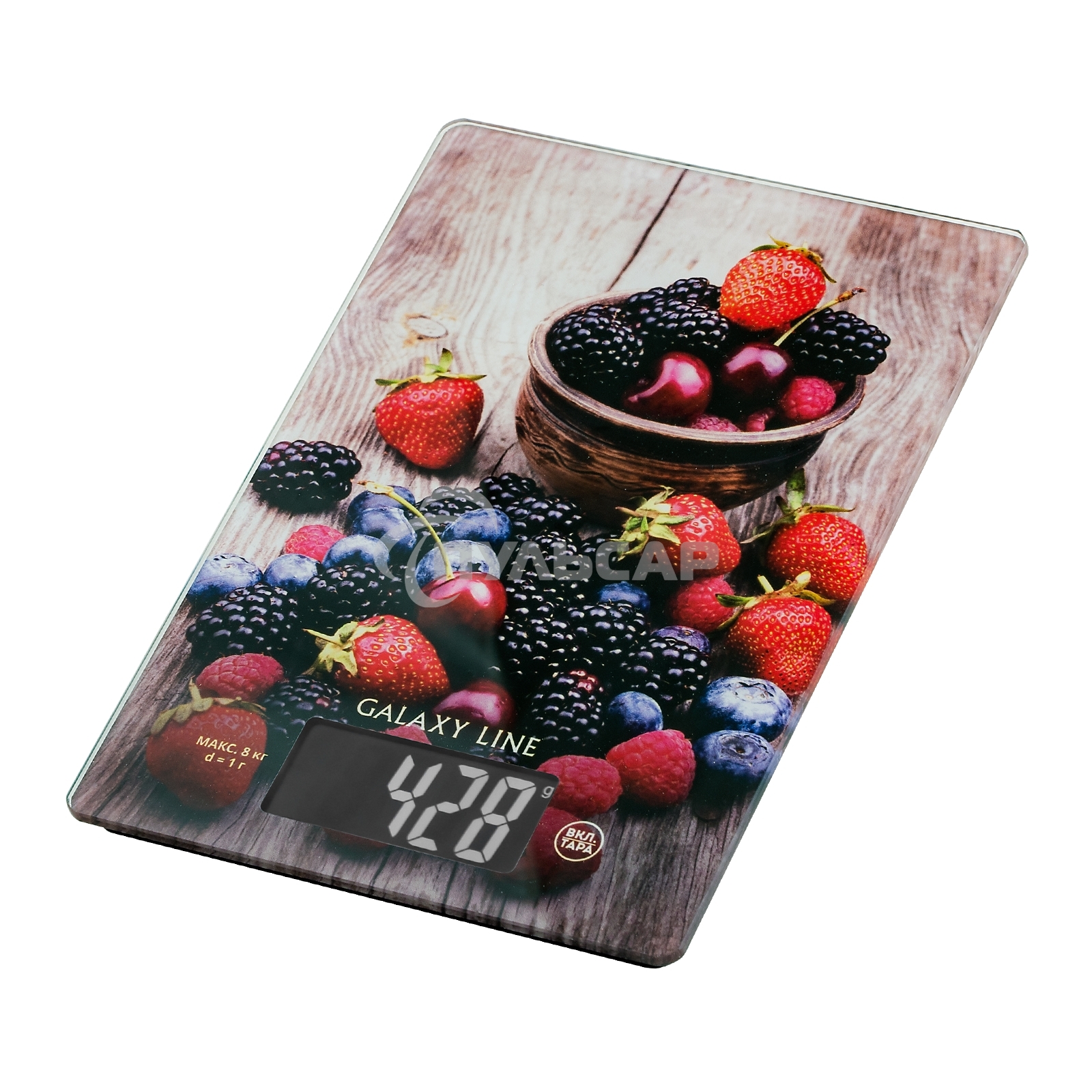 Кухонные весы Galaxy Line GL 2819, стекло, платформа из высокопрочного стекла, максимальный вес 8 кг