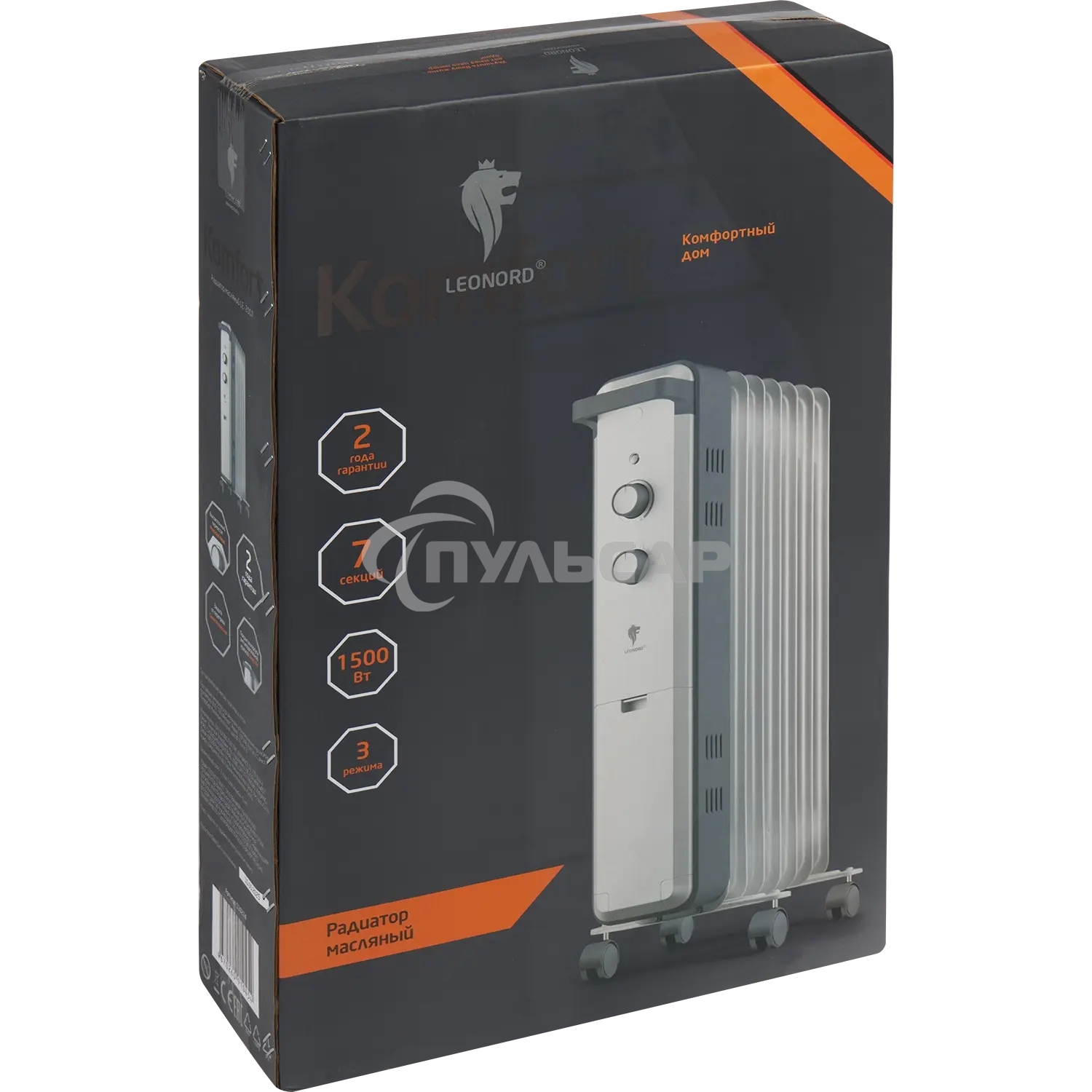 Радиатор масляный LEONORD LE-2007 7 секц. 1.5кВт (110274)