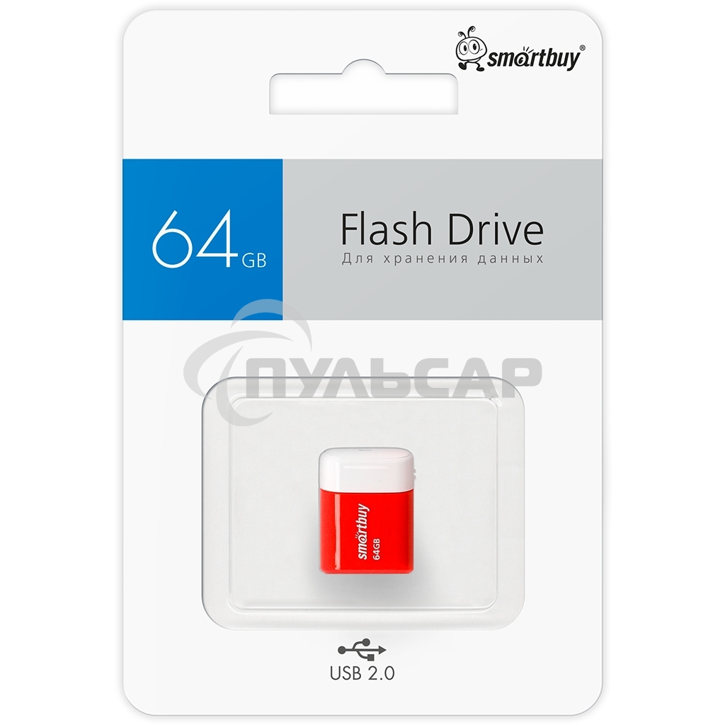Флешка USB R/W R/W Smartbuy Drive 64 Gb,Smartbuy LARA Red SB64 GbLARA-R