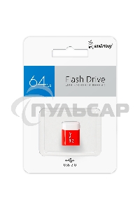 Флешка USB R/W R/W Smartbuy Drive 64 Gb,Smartbuy LARA Red SB64 GbLARA-R