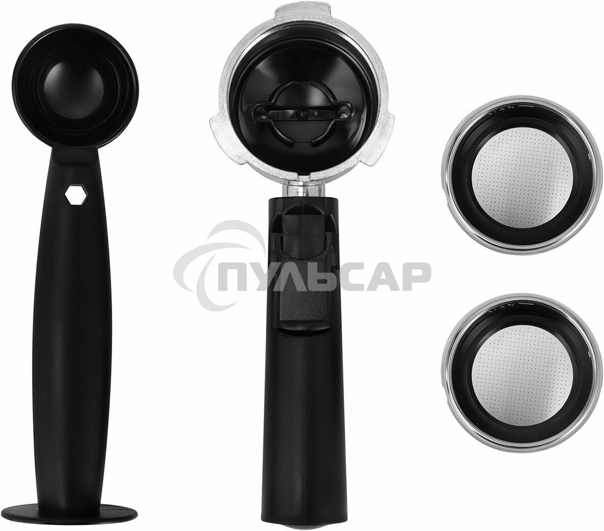 Кофеварка рожковая Vitek Metropolis VT-8489 черный/нержавеющая сталь, 1,5 л, 1250Вт, 15 бар