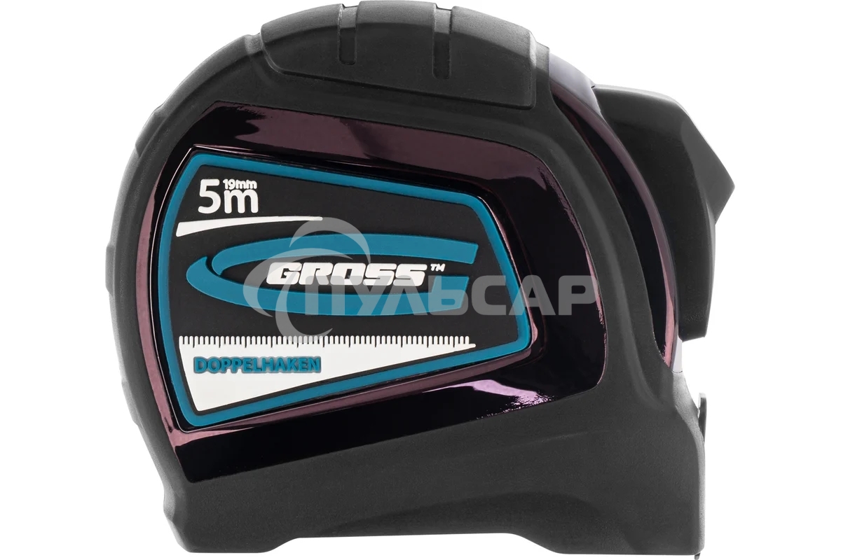 Рулетка GROSS 31123''doppelhaken'' 5м x 19мм двухсторонний зацеп нейлон двуст. шкала автоматич