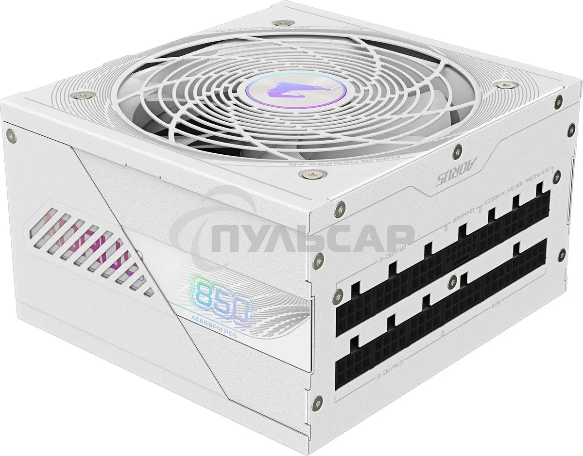 Блок питания Gigabyte ATX 850W GP-AE850PM PG5 ICE Gen.5 80 PLUS platinum (20+4pin) APFC 120мм fan 16xSATA Cab Manag RTL