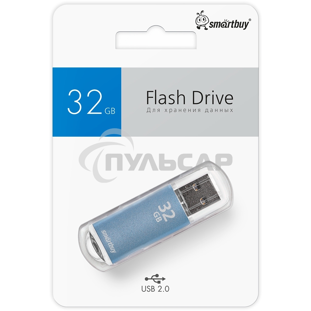 Флешка USB Smartbuy R/W V-Cut series Blue SB32 GbVC-B, 32 Gb, USB 2.0, R/W 25/15, голубой