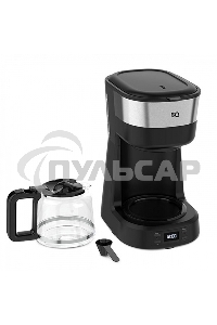 Кофеварка капельная BQ CM1000 черный-стальной, исп. кофе - молотый, 1.2 л, 900 Вт.