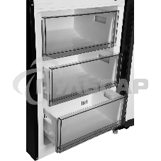 Холодильник Hyundai CC50073F черный, двухкамерный, 273/142л, морозилка снизу