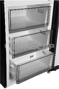 Холодильник Hyundai CC50073F черный, двухкамерный, 273/142л, морозилка снизу