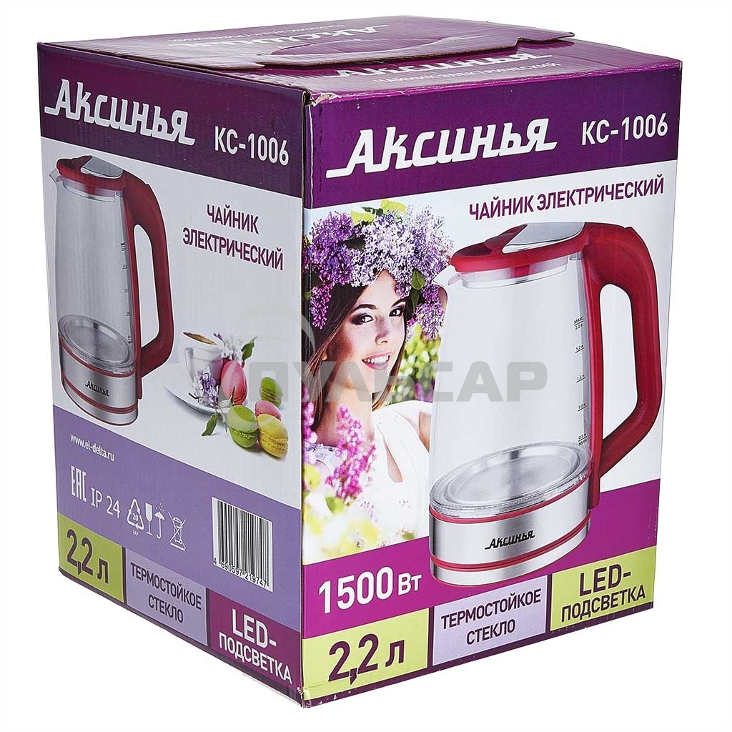 Чайник электрический АКСИНЬЯ КС-1006 красный