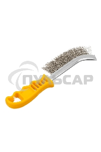 Щетка металлическая Denzel с пластмассовой ручкой, нержавеющая проволока