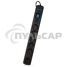 Сетевой фильтр Smartbuy (SBSP-50K-Pro) - 6 роз х 5,0 м - черный