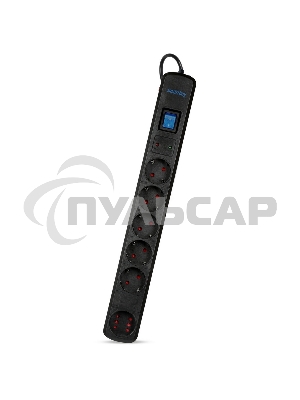 Сетевой фильтр Smartbuy (SBSP-50K-Pro) - 6 роз х 5,0 м - черный