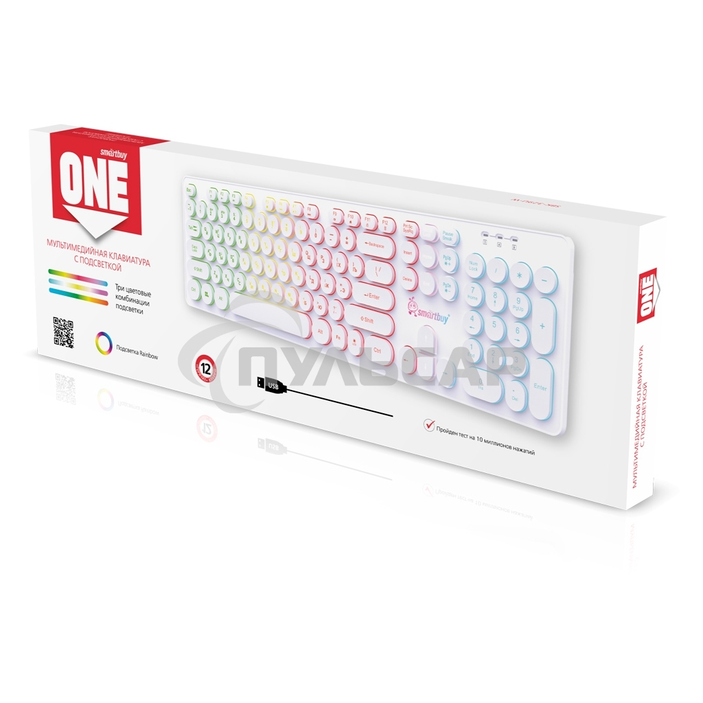 Клавиатура Smartbuy (SBK-329U-W) ONE 329 USB белый