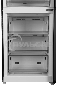 Холодильник Hyundai CC50073F черный, двухкамерный, 273/142л, морозилка снизу