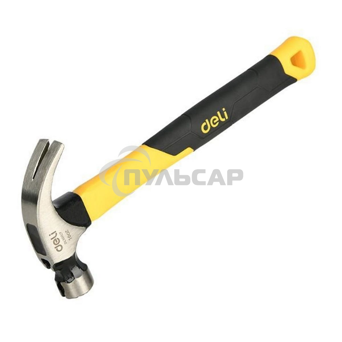 Молоток-гвоздодер Deli DL5002F 450 гр магнит, противоскользящий боек, фиберглассовая рукоять