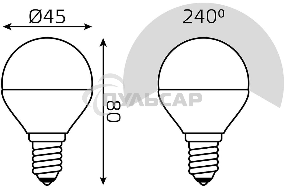 Лампа светодиодная Gauss Led Globe-dim E14 7Вт 4100К диммируемая