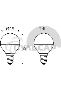 Лампа светодиодная Gauss Led Globe-dim E14 7Вт 4100К диммируемая
