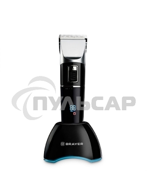 Машинка для стрижки BRAYER BR3402, LED-дисплей, 4 насад, турбо, титан. покр, регу. высоты лезвий