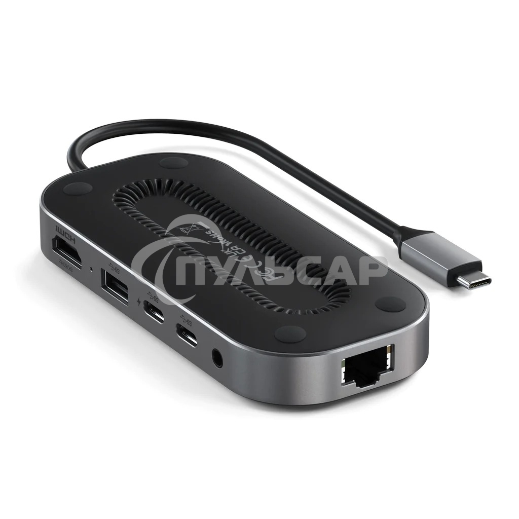 Док-станция (USB-хаб) Satechi ST-U4MGEM серый космос USB4 Multiport w2.5G Ethernet (1xUSB 3.2, 2xUSB Type-C, 1xHDMI, RJ-45, Audio Jack), до 100 Вт,