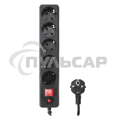 Сетевой фильтр Гарнизон EHLB-1 5р 10А 1.8м черный