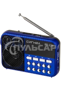 Радиоприемник Сигнал РП-224, бат. 3*АА (не в компл.), 220V, акб 400мА/ч, USB, SD, дисплей, фонарик
