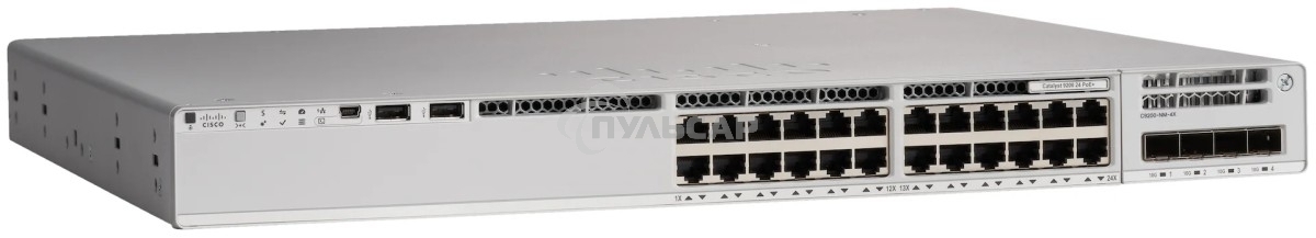 Коммутатор Catalyst 9300L 24-port 1G copper with fixed 4x1Gb SFP uplinks, PoE+, DNA Network Advantage Lic, C9300L-24P-4G-A