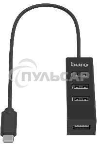 Разветвитель USB-C Buro BPH-C-1906 4порт. черный